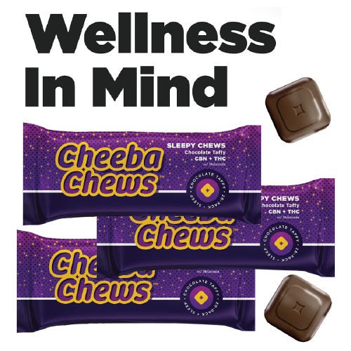 Photograph of product: Cheeba Chews - Sleep Chew Chocolate Taffy 100mg TH-oui