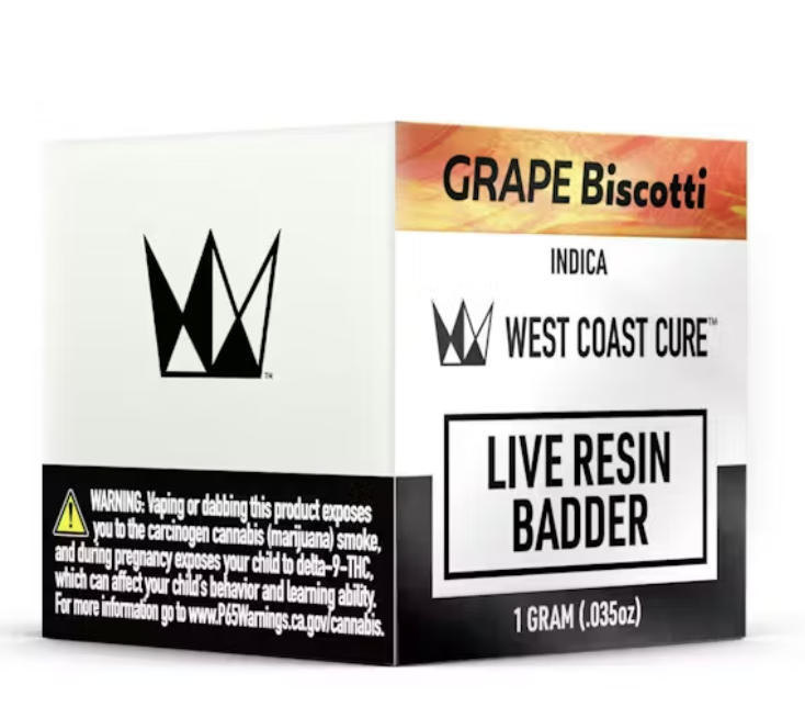 Photograph of product: West Coast Cure - Live Resin Badder - Grape Biscotti  [I]