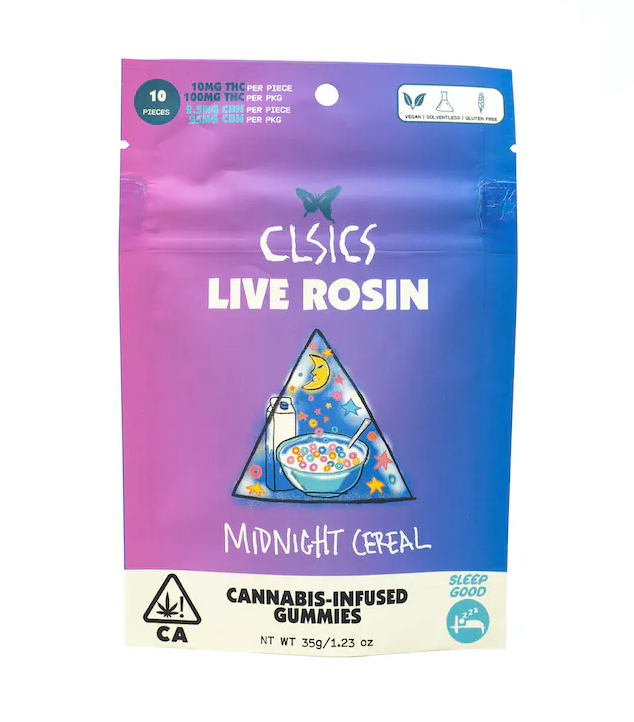 Photograph of product: Midnight Cereal - Rosin Infused Sleep Gummy - 10pk