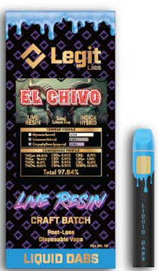 Photograph of product: Legit Labs | El Chivo Live Resin Post-less Disposable