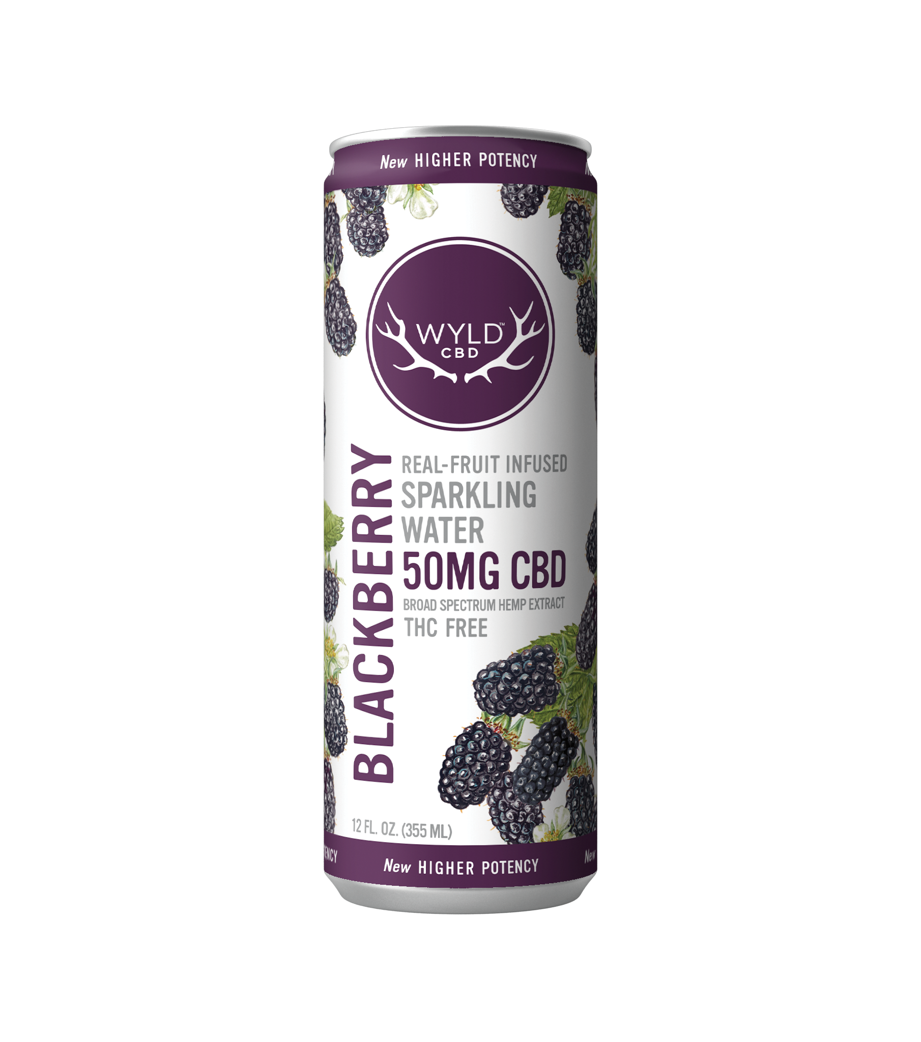 Photograph of product: Wyld CBD Blackberry Sparkling Water