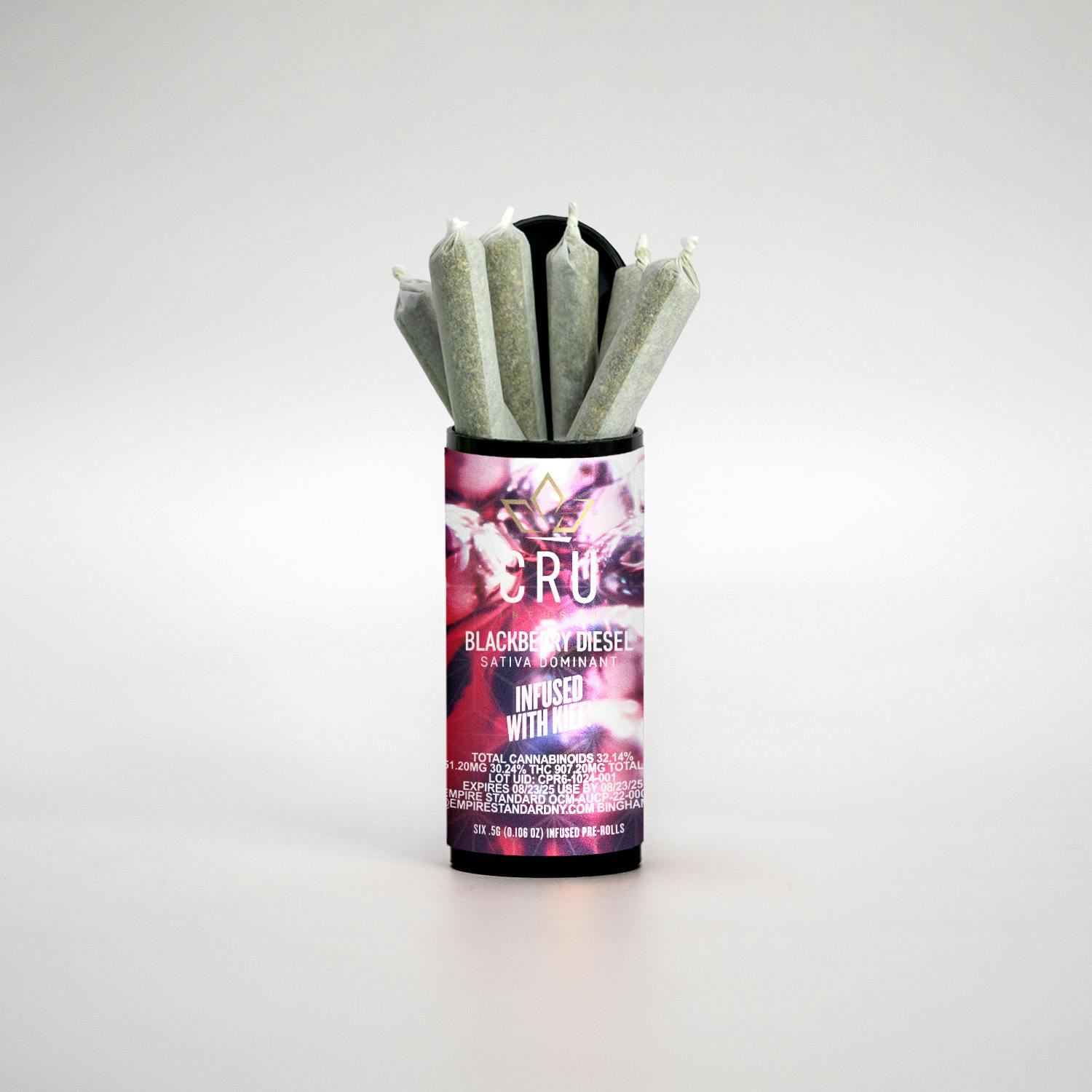 Photograph of Product: CRU | Blackberry Diesel Infused Pre-rolls 6pk, 3g
