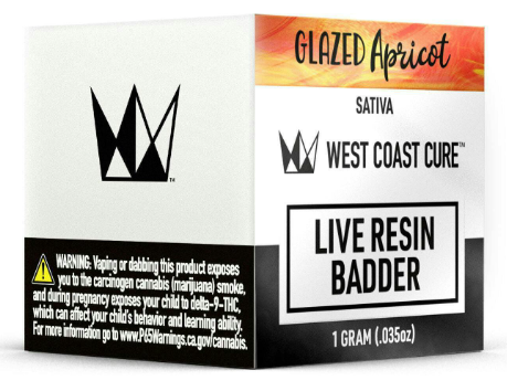 Photograph of product: GLAZED APRICOT 1G LIVE RESIN BADDER