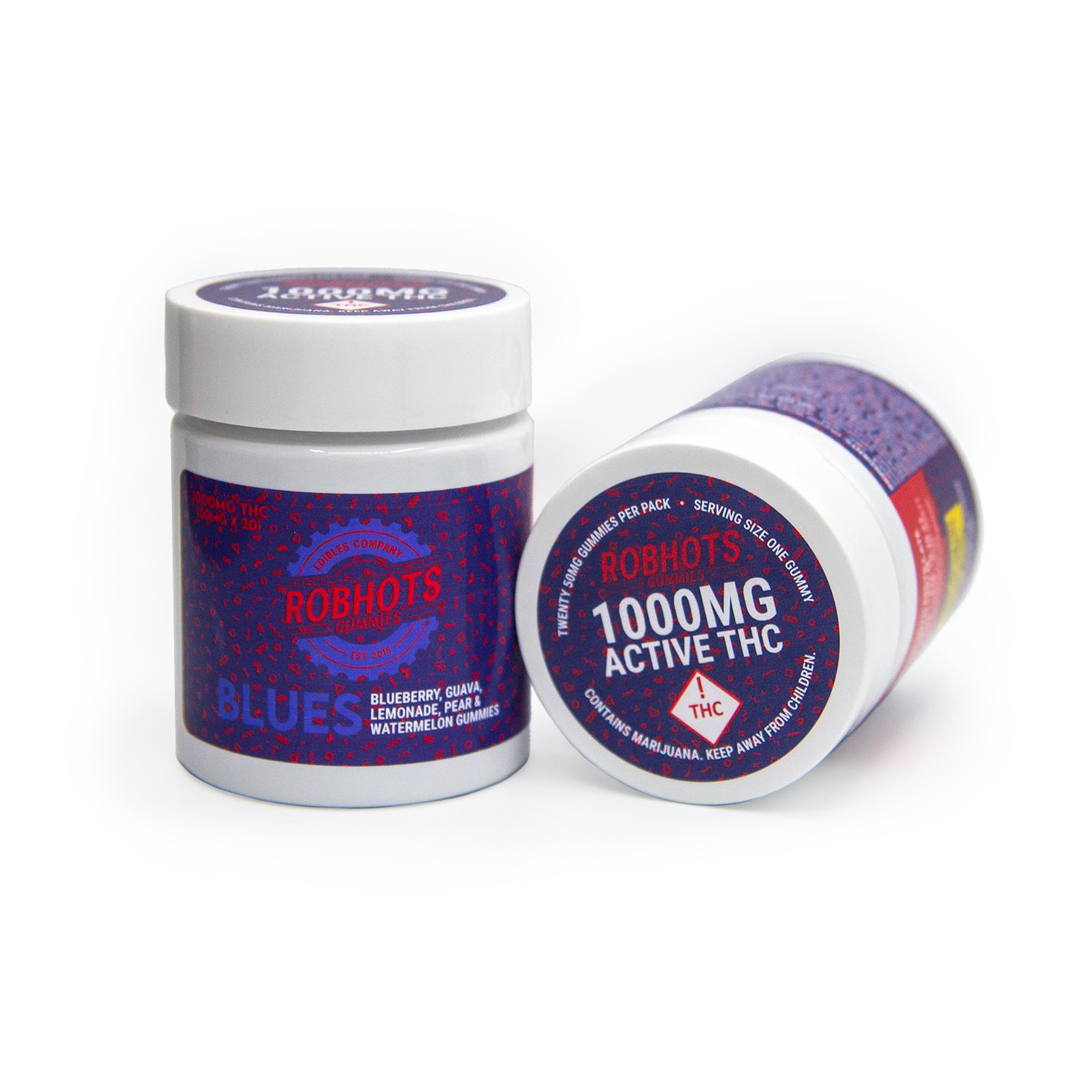 Photograph of product: Robhots Gummies | 1,000mg TH-oui | Blues