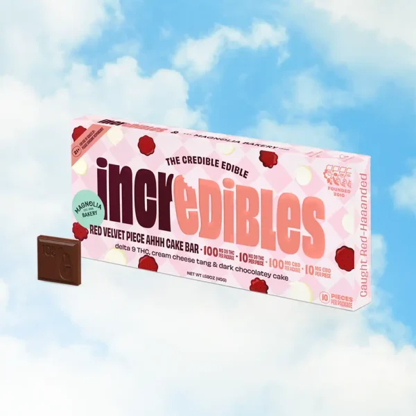 Photograph of product: Incredibles | Red Velvet Chocolate Bar 100mg TH-oui+CBD