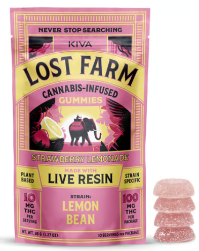 Photograph of product: LOST FARM - Strawberry Lemonade Resin Gummies - 100mg TH-oui (S)