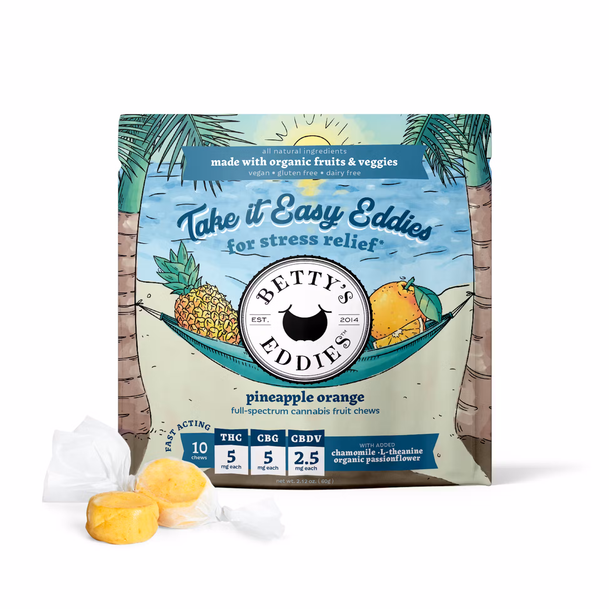 Photograph of product: Pineapple Orange Stress Relief Taffy | 10pk