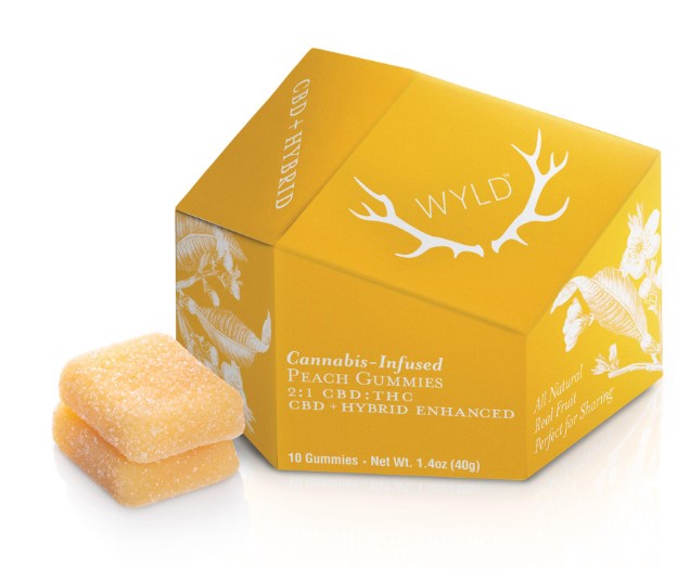 Photograph of product: WYLD 50MG 2:1 PEACH GUMMIES CBD/TH-oui