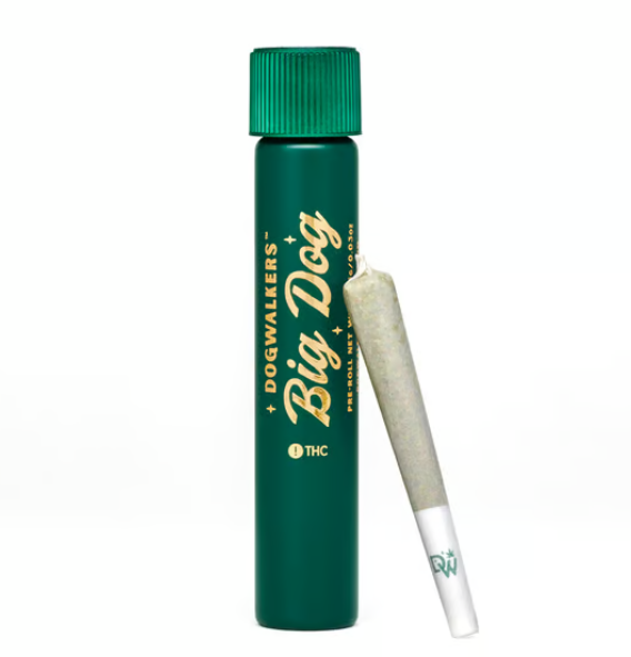 Photograph of product: Dogwalkers Pre-Roll 1g 1pk Big Dogs- East Coast Sour Diesel (PLAY)