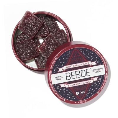 Photograph of product: Beboe | Sweet Dreams Plum Berry 5:1 TH-oui:CBN Gummies | 20pk 100mg