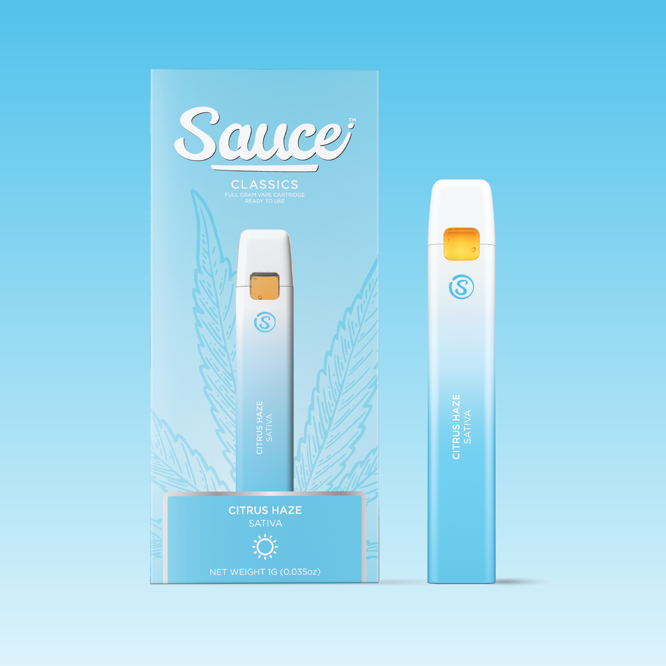 Photograph of product: SAUCE BARS - DISPOSABLE DISTILLATE - 1G - Oui'd - CITRUS HAZE