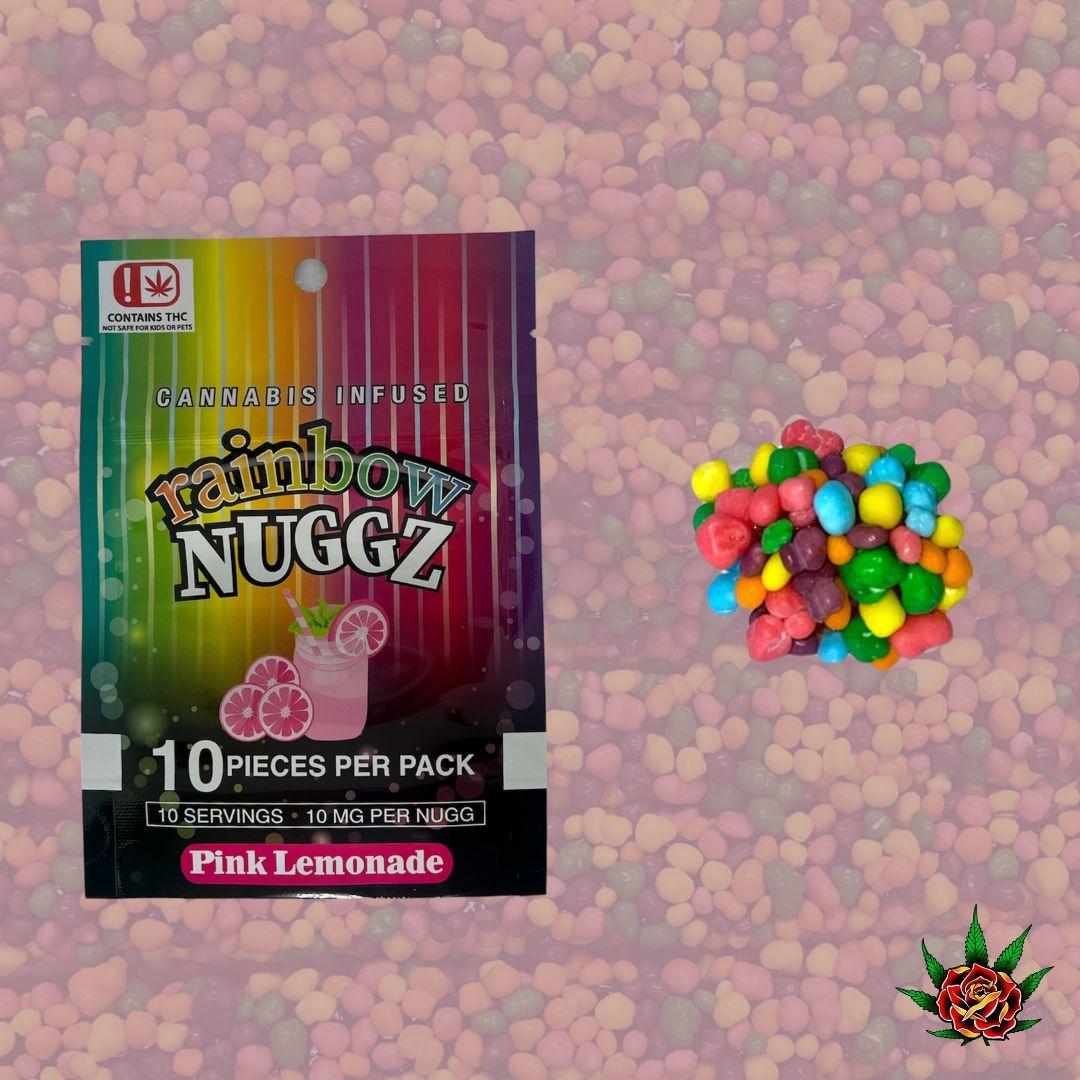 Photograph of Product: Eden Rose-100mg Gummy-Rainbow Nuggz-Pink Lemonade