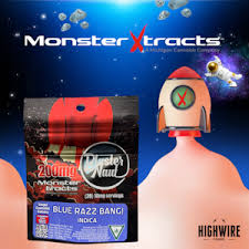 Photograph of product: Monster Xtracts - Blaster Naut Gummies - Blue Razz Bang! - 200MG