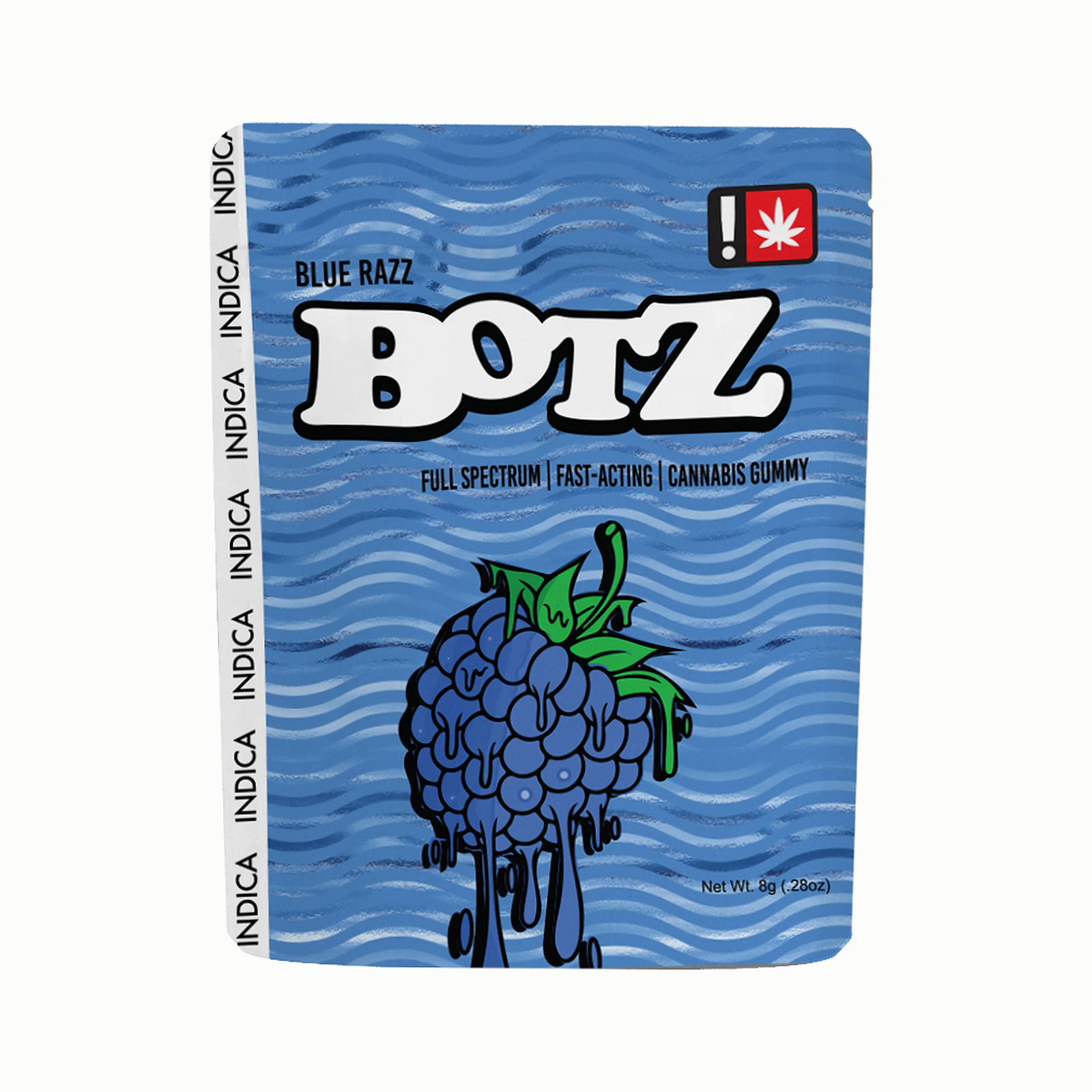 Photograph of product: Sour Botz 100mg BLUE RAZZ Oui'd Oui'd Gummy