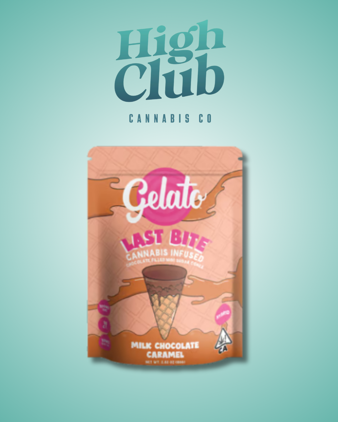 Photograph of product: Gelato Last Bite Cones | Milk Chocolate Caramel | 200MG Edibles