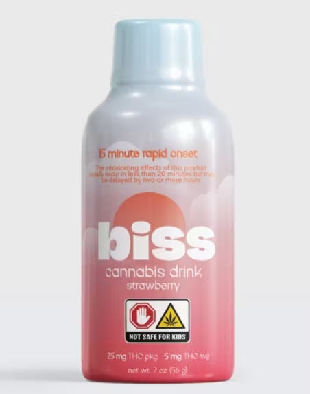 Photograph of product: BISS Strawberry Beverage Mixer 2oz - 25mg