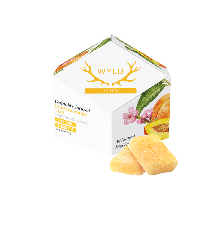 Photograph of product: Peach 2:1 | TH-oui:CBD | 100mg 10 Pack (20 Servings)