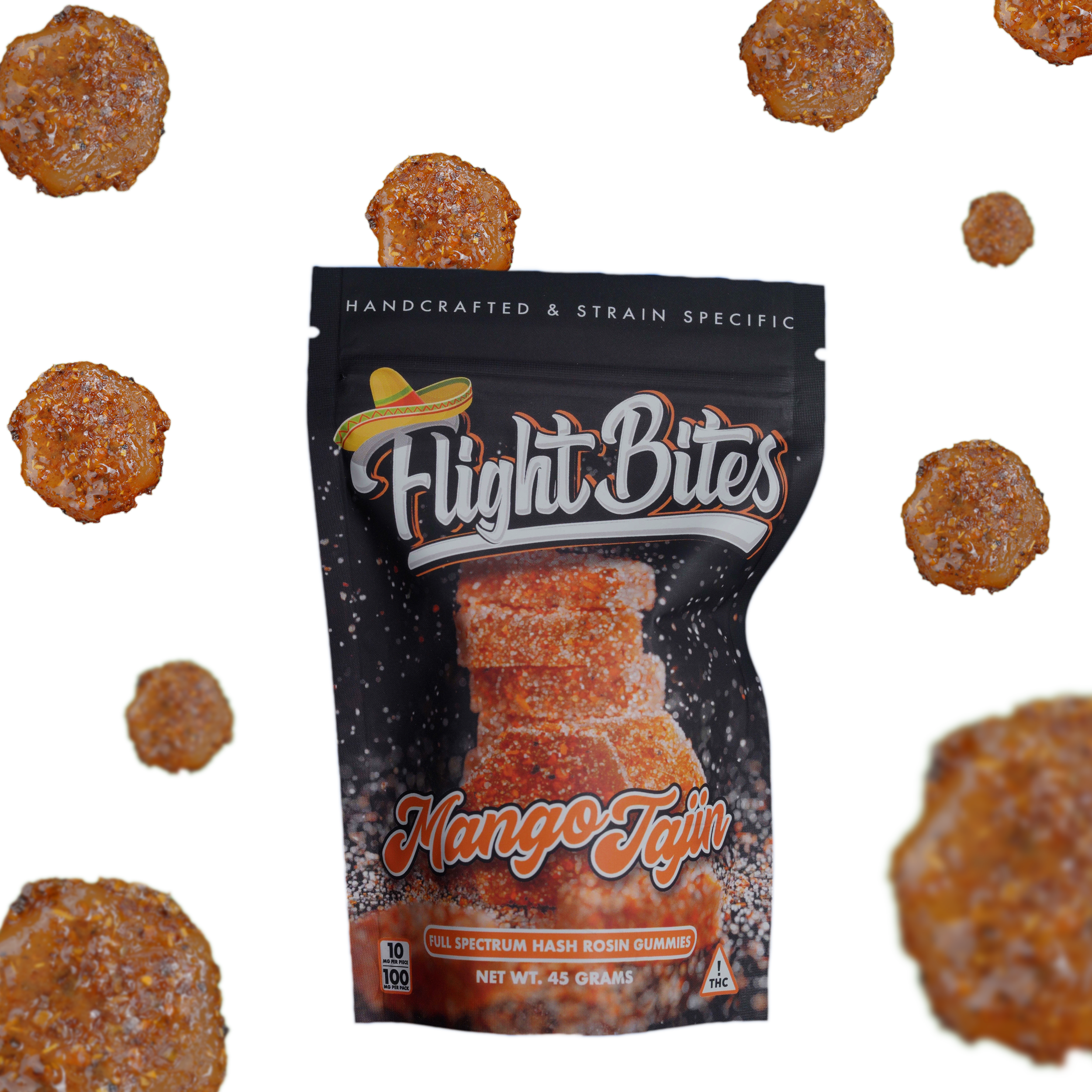 Photograph of product: Rosin Infused Mango Tajin Gummies 100mg (10-Pack | 10mg Each)