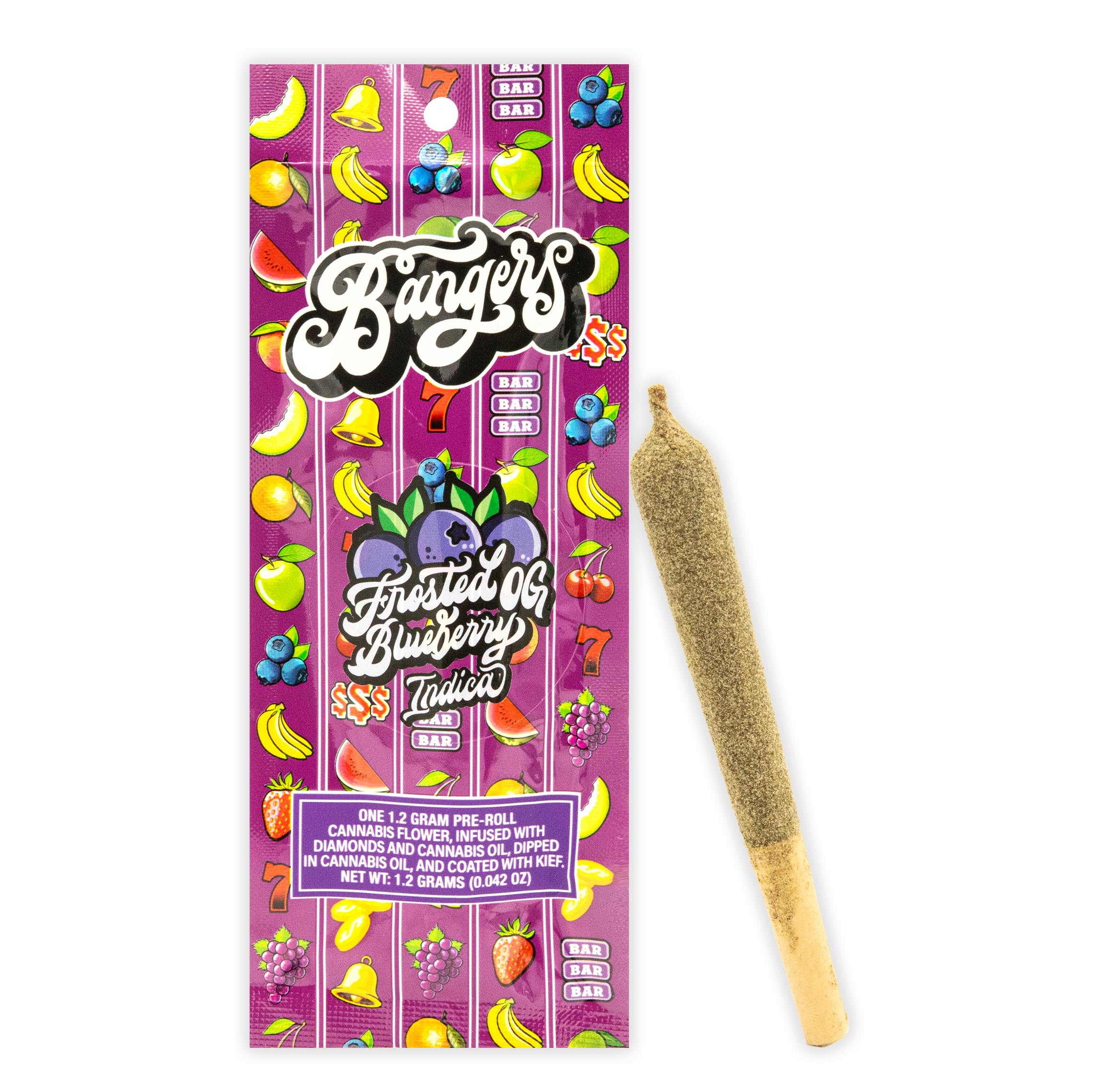 Photograph of product: FROSTED BLUEBERRY OG INFUSED PRE-ROLL [1.2G]