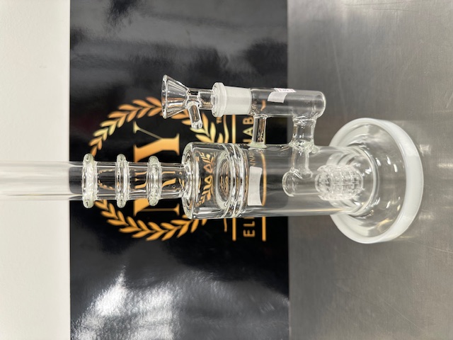 Photograph of product: 11 inch Shower Head Glass Tobacco Pipe White