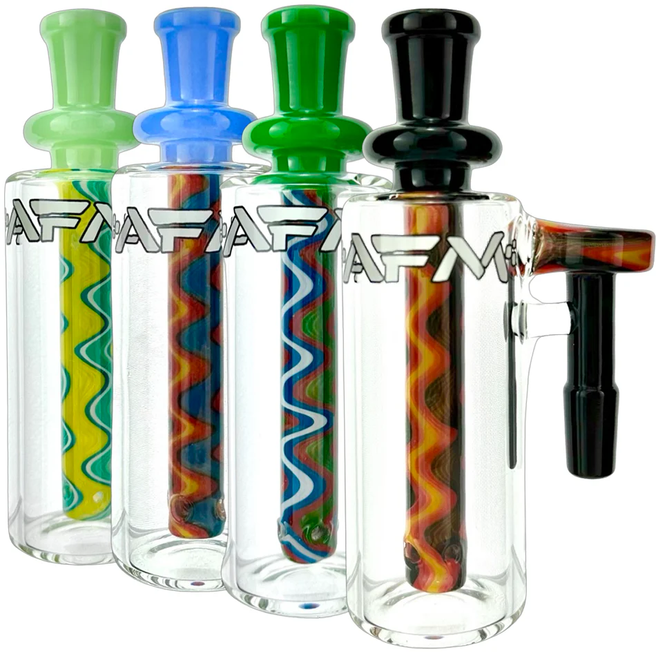 Photograph of product: Ash Catcher | 5" | 90 degree Angle w/ Reinforced Perc | AFM Glass | Assorted Glass