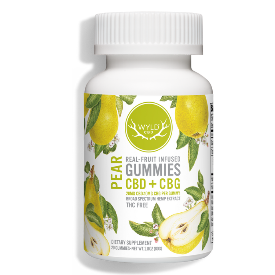 Photograph of product: WYLD - Pear Hemp 2:1 CBD:CBG - Gummies 400mg