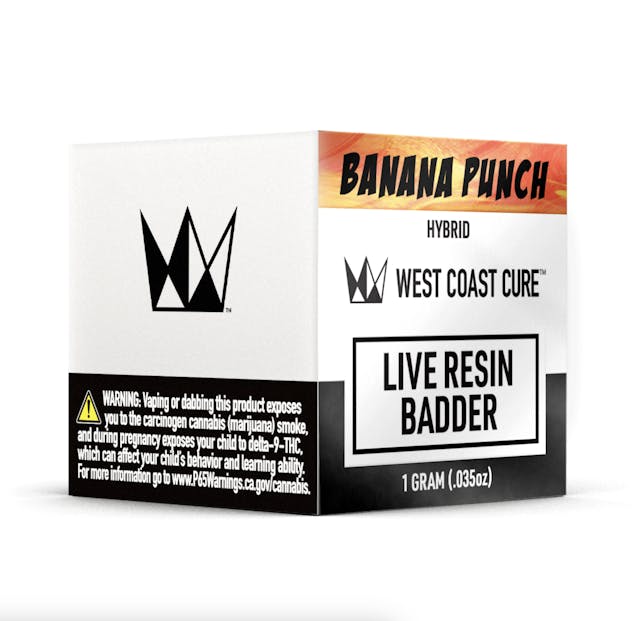 Photograph of product: Banana Punch 1g Live Resin Badder - 