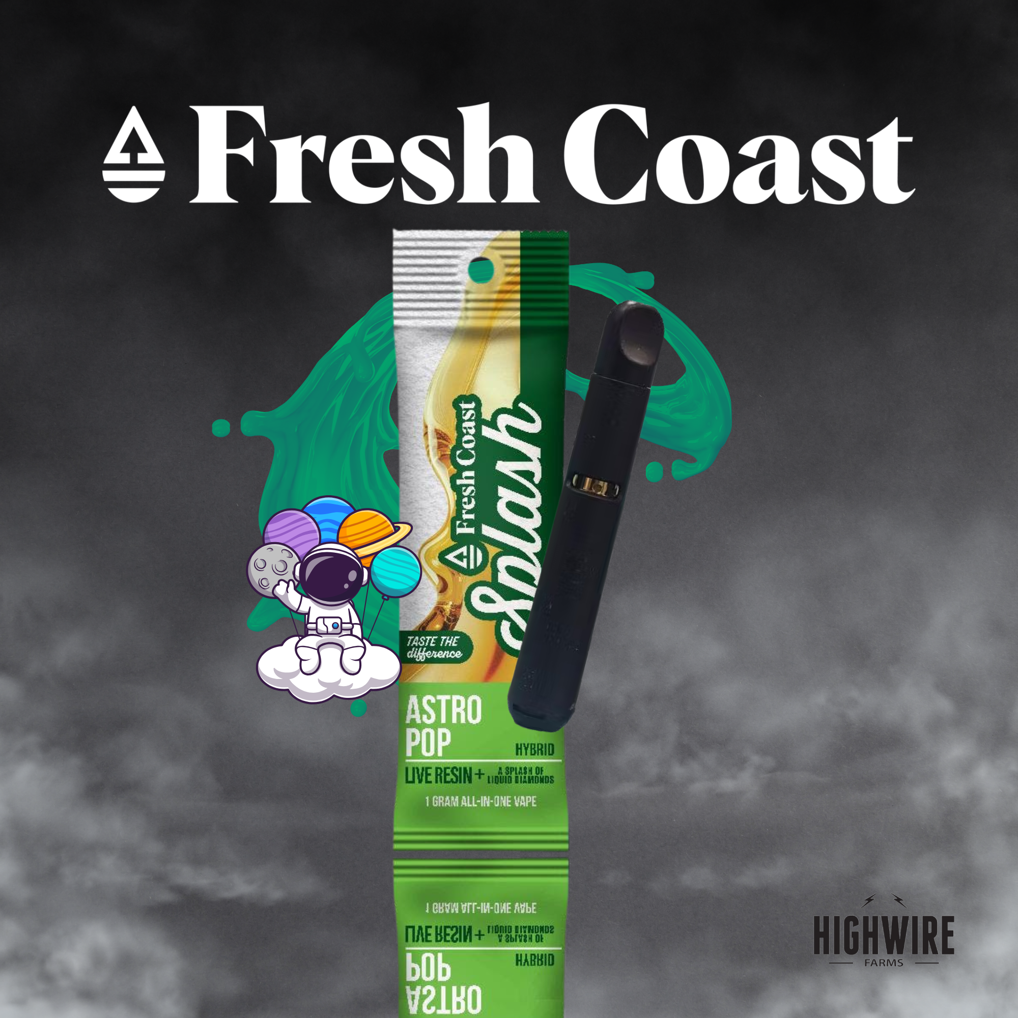 Photograph of product: Splash Live Resin Disposable Astro Pop 1g