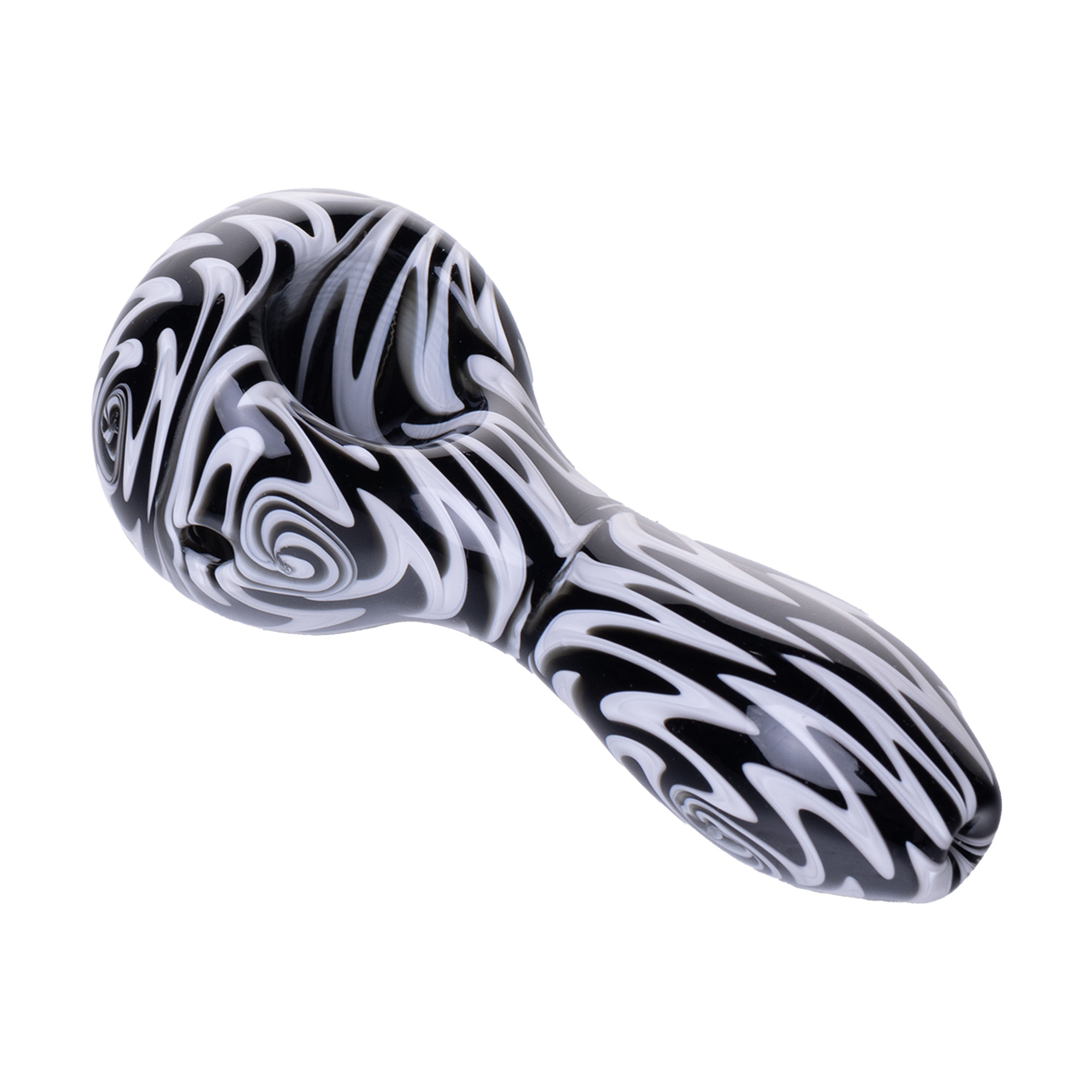 Photograph of product: Spoon Pipe Model A | Black White Wig Wag