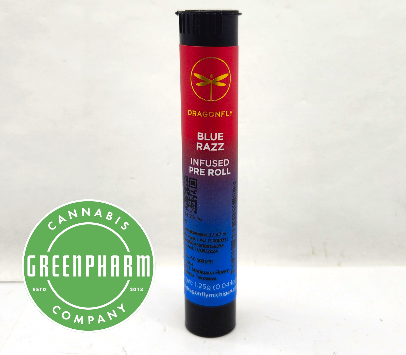 Photograph of product: Infused Pre-Roll | Dragonfly | Blue Razz