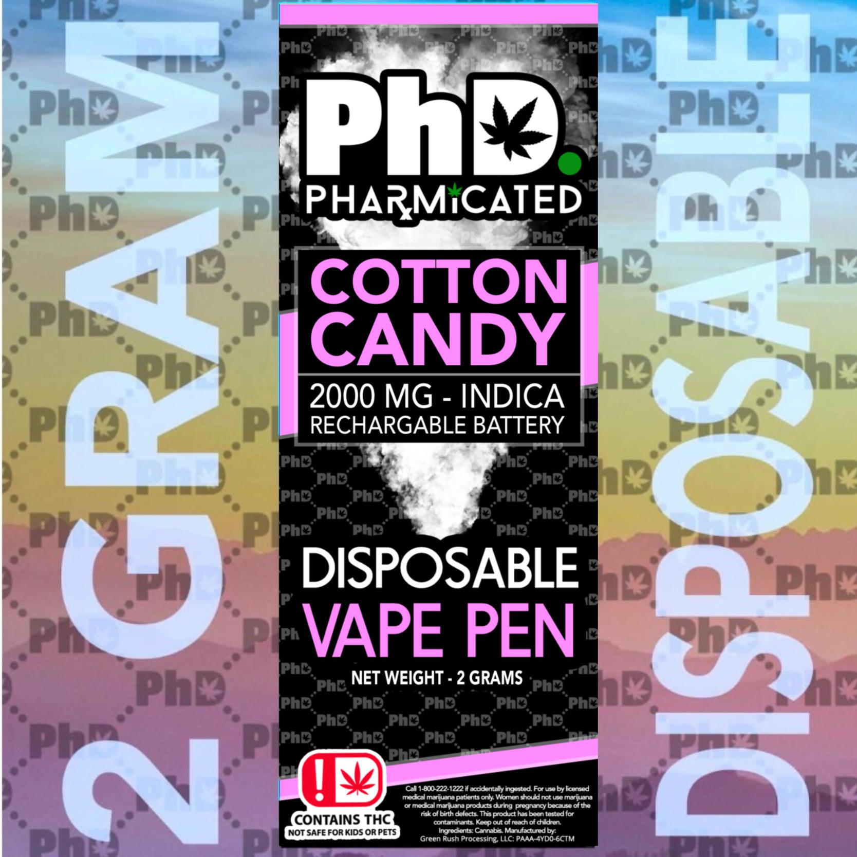 Photograph of Product: Pharmicated- Disposable Vape-Cotton Candy