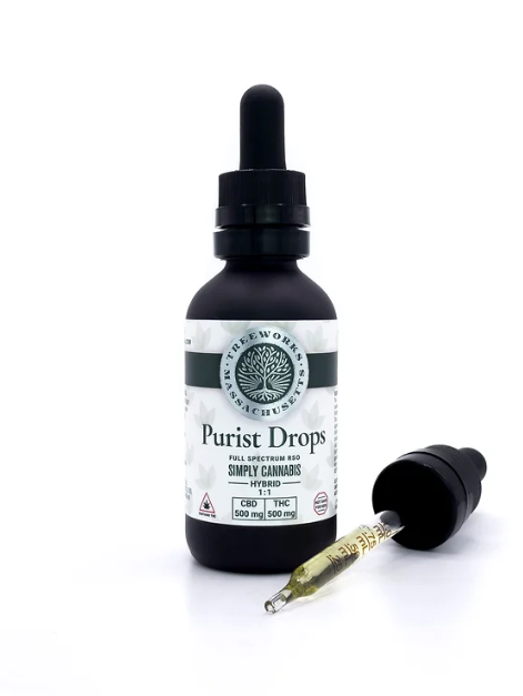 Photograph of product: Treeworks 1:1 Purist Drops 50mL Tincture (TH-oui:CBD) - Simply Oui'd