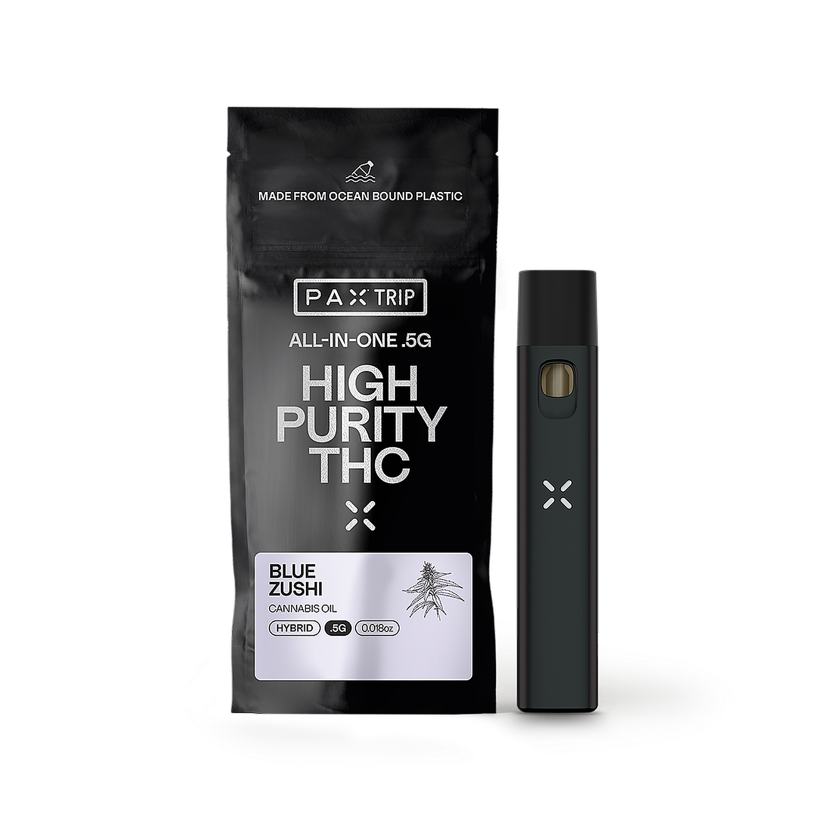 Photograph of product: Blue Zushi (H) .5g High Purity Distillate All in One Disposable