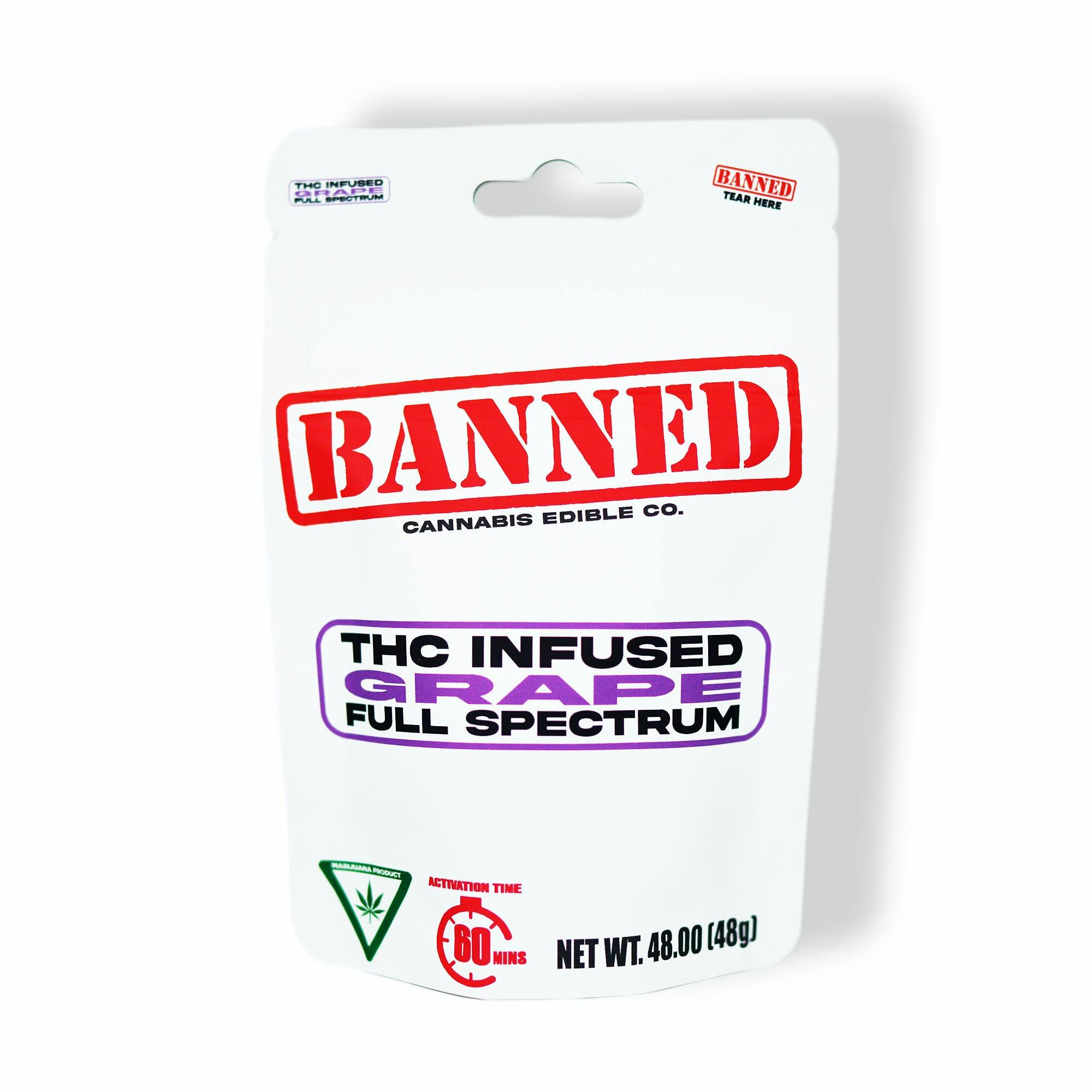Photograph of product: Banned | 200mg Gummies | Grape 4pk