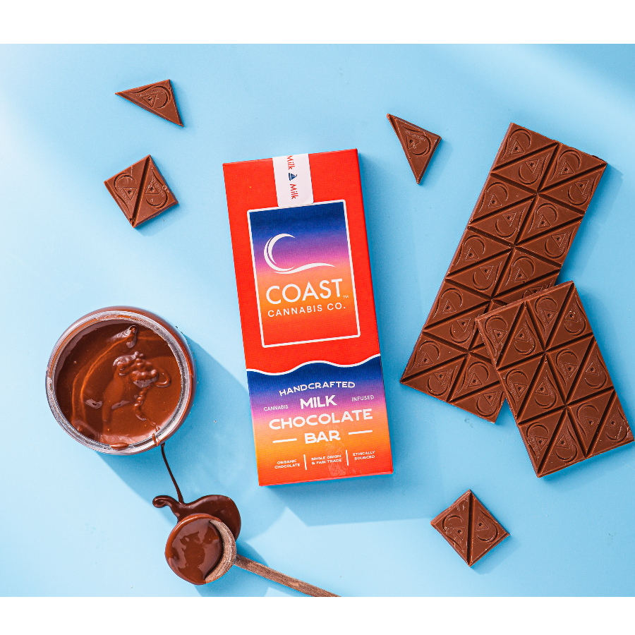 Photograph of product: Chocolate | Milk Chocolate Bar | 100mg | 20pk | Coast
