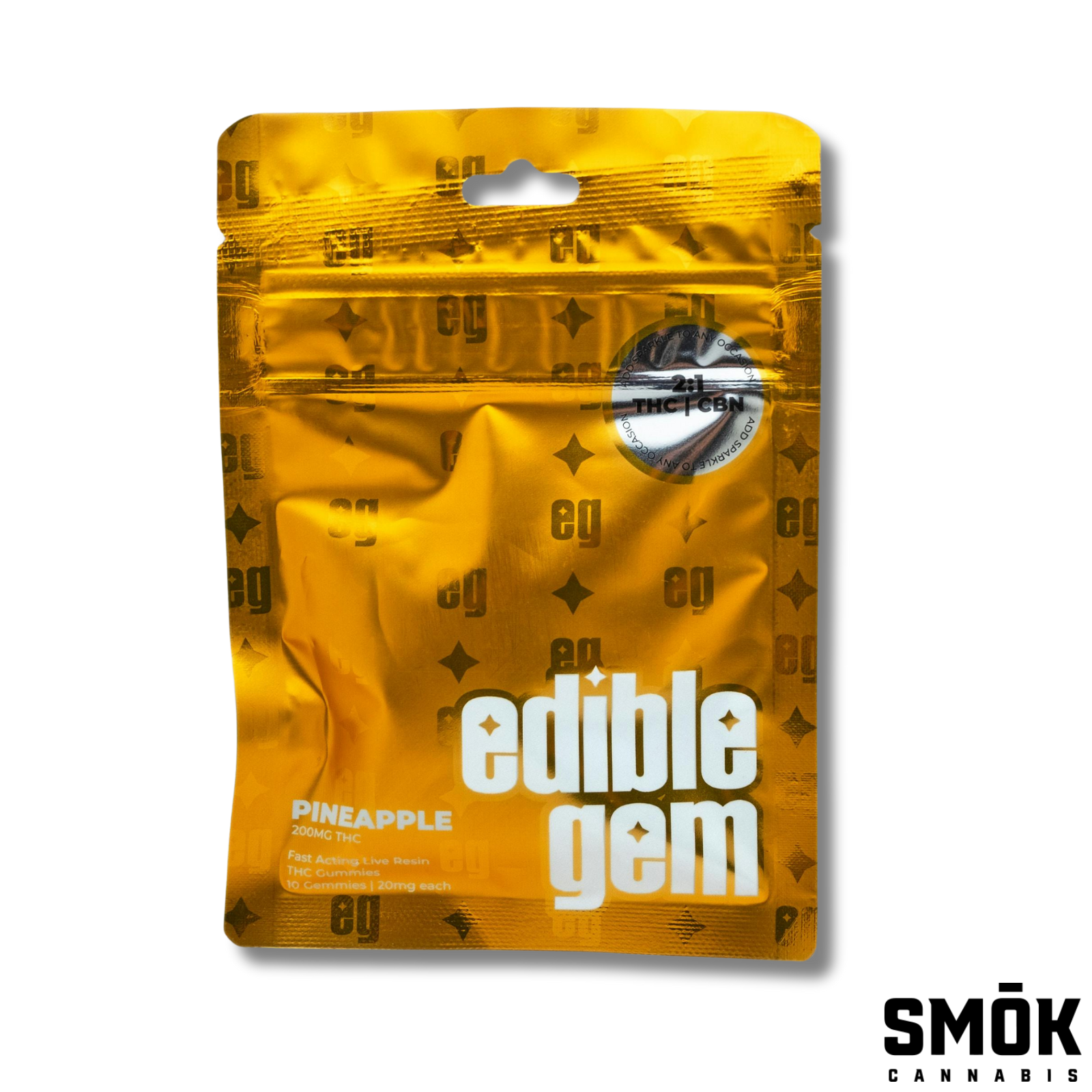 Photograph of product: Edible Gem Live Resin 2: ummies Pineapple CBN:TH-oui 200mg
