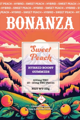 Photograph of product: Sweet Peach Gummies  | 100mg | Bonanza