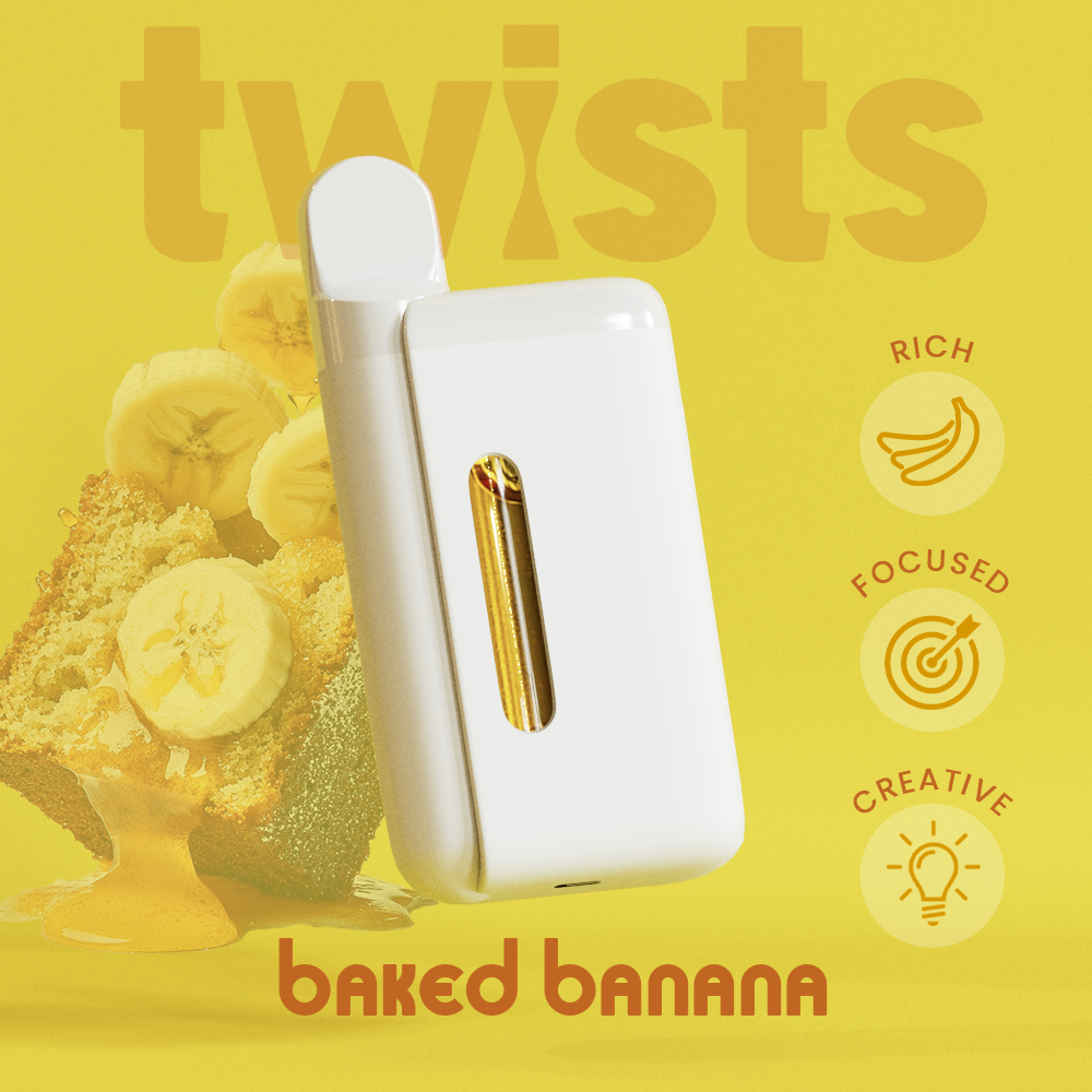 Photograph of product: Baked Banana Twister Disposable Vape