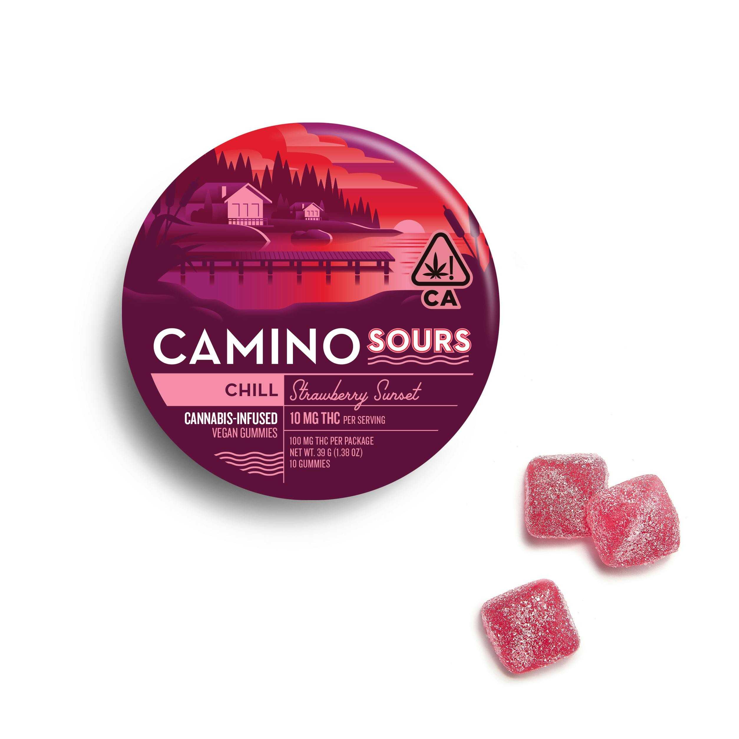 Photograph of product: Camino Sours - Strawberry Sunset - 200mg Gummies (10x20mg)