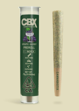 Photograph of product: CBX - PREROLL - 0.75G - Oui'd - GRAPE GASBY