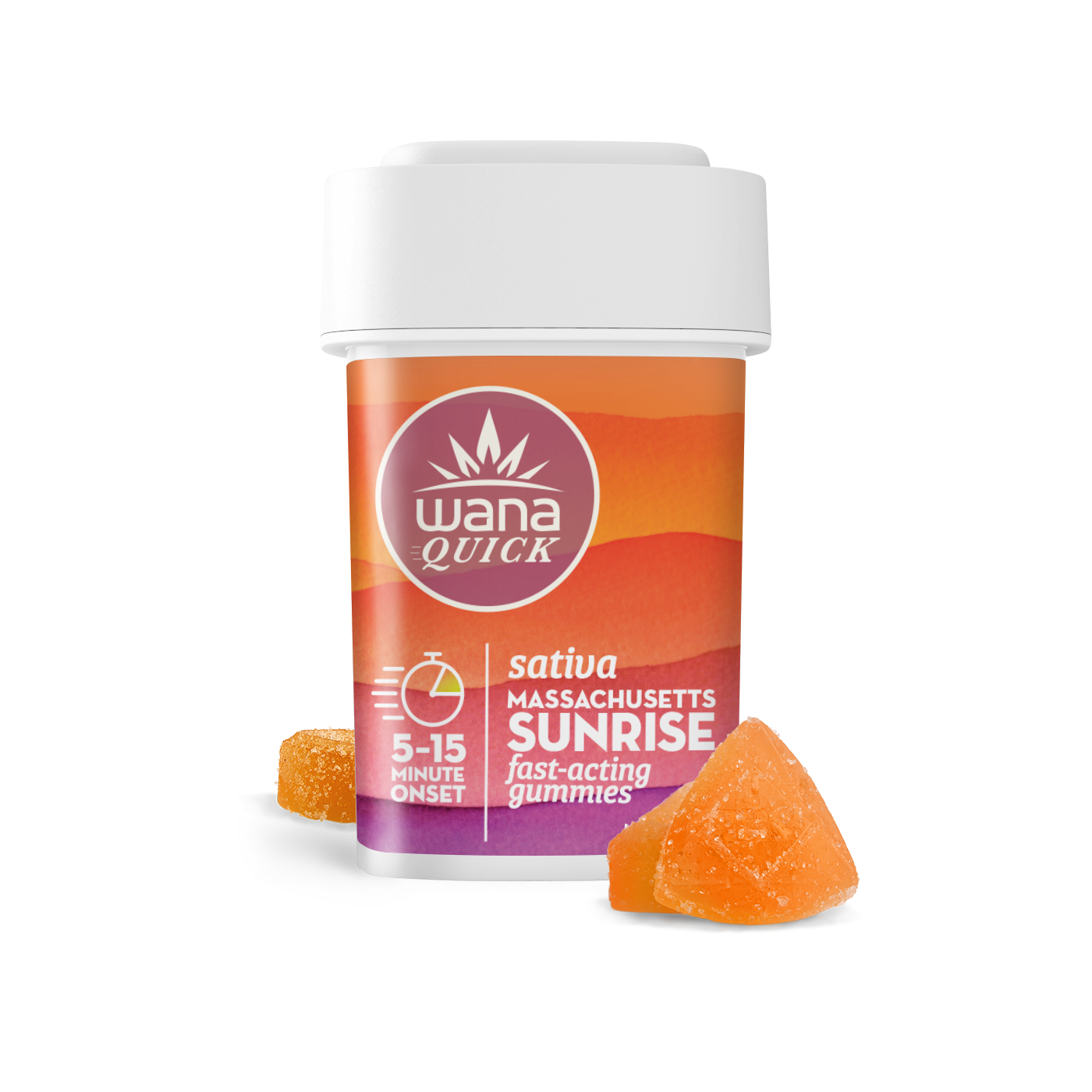 Photograph of product: Quick Massachusetts Sunrise Sativa Gummies [20 pack] | 100mg