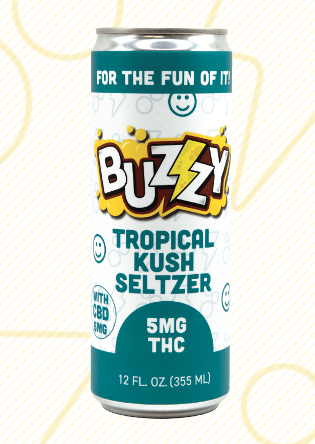 Photograph of product: Tropical Kush | Seltzer | 5mg | 1:1 TH-oui:CBD