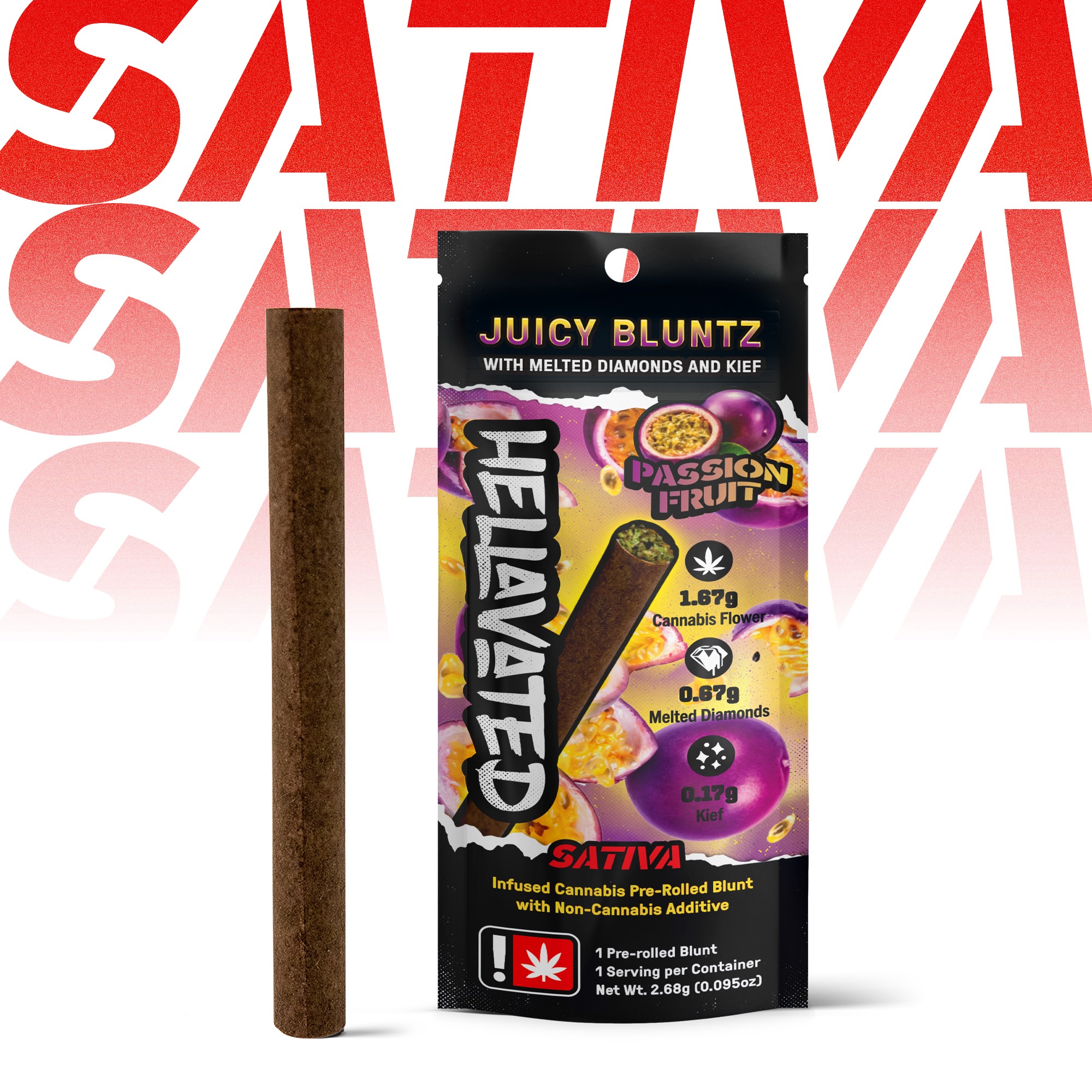 Photograph of product: Hellavated > Infused Bluntz 2.68g > Passion Fruit