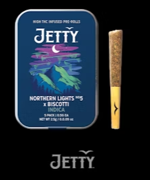 Photograph of product: Jetty | Northern Lights #5 x Biscotti | Pre-Roll Pack | 2.5g