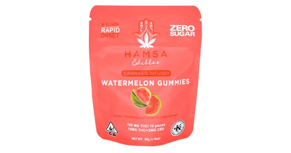 Photograph of product: Watermelon Kosher Gummies | 100mg Zero Sugar I HAMSA