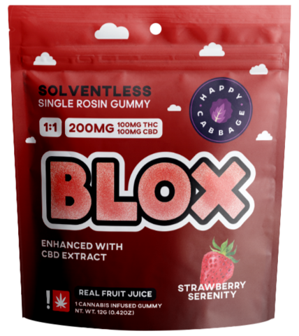 Photograph of product: BLOX | Strawberry Serenity 1:1 Single Rosin Gummy