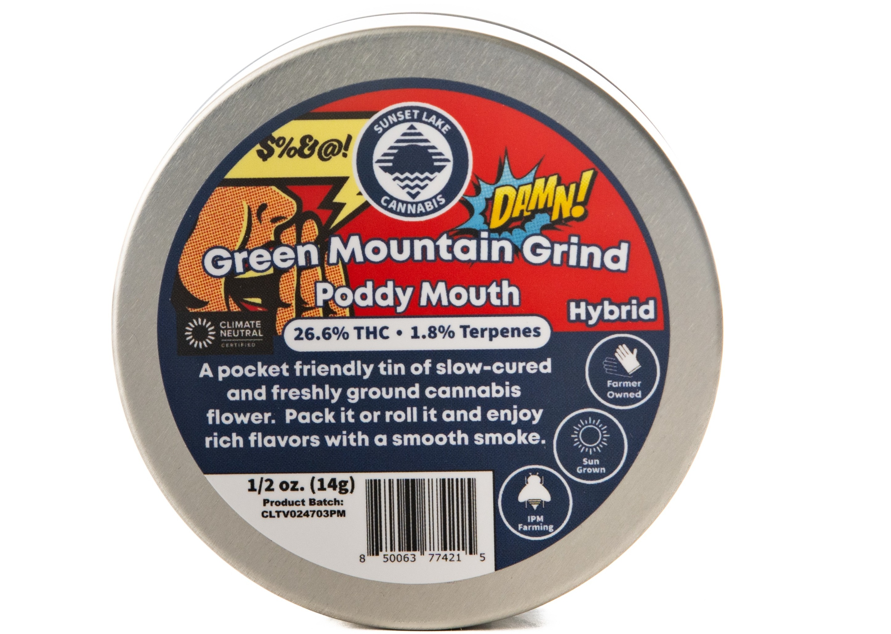 Photograph of product: Sunset Lake | Green Mountain Grind - Poddy Mouth Pre-Ground Flower - 14g