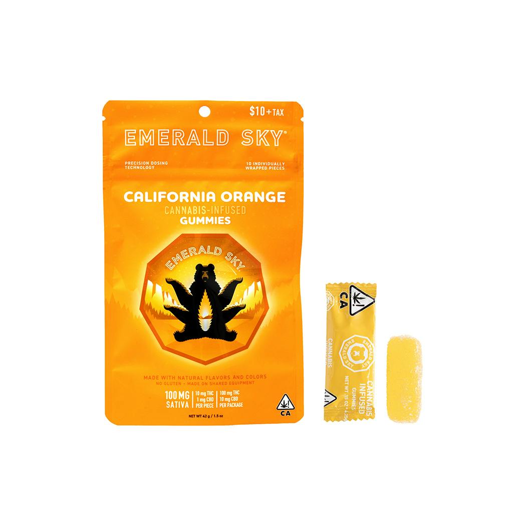 Photograph of product: Emerald Sky | California Orange Gummies | 100mg