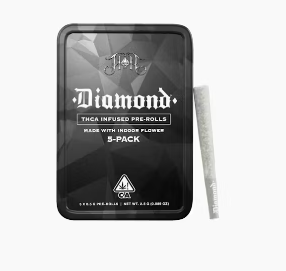 Photograph of product: Heavy Hitters J1 Oui'd Diamond Infused Prerolls 5pk 2.5g