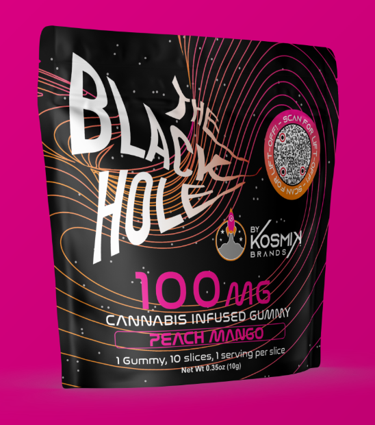 Photograph of product: KOSMIK 100MG PEACH MANGO GUMMY